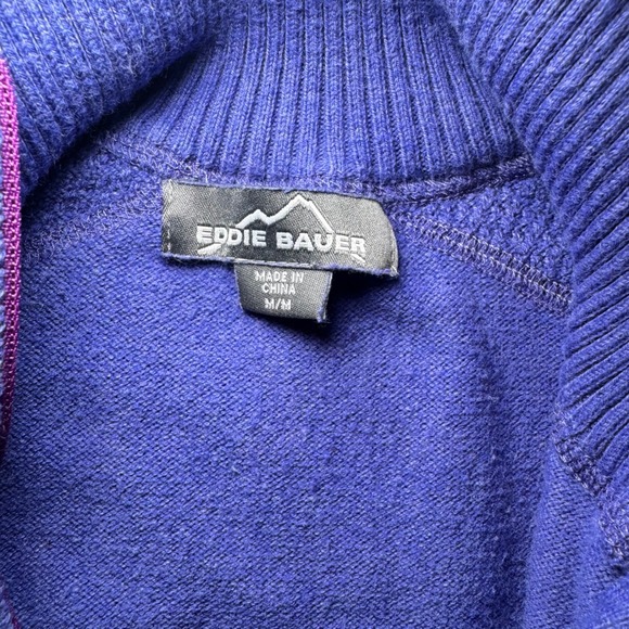 Eddie Bauer Women's Purple Quarter Zip Textured Knit Sweater Mock Neck Size Med - Picture 8 of 9